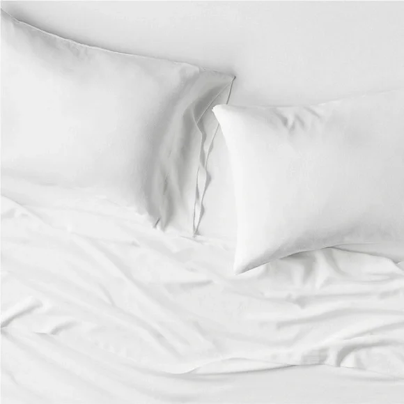 Standard Linen Blend Pillowcase Set White - Casaluna - Picture 3 of 5